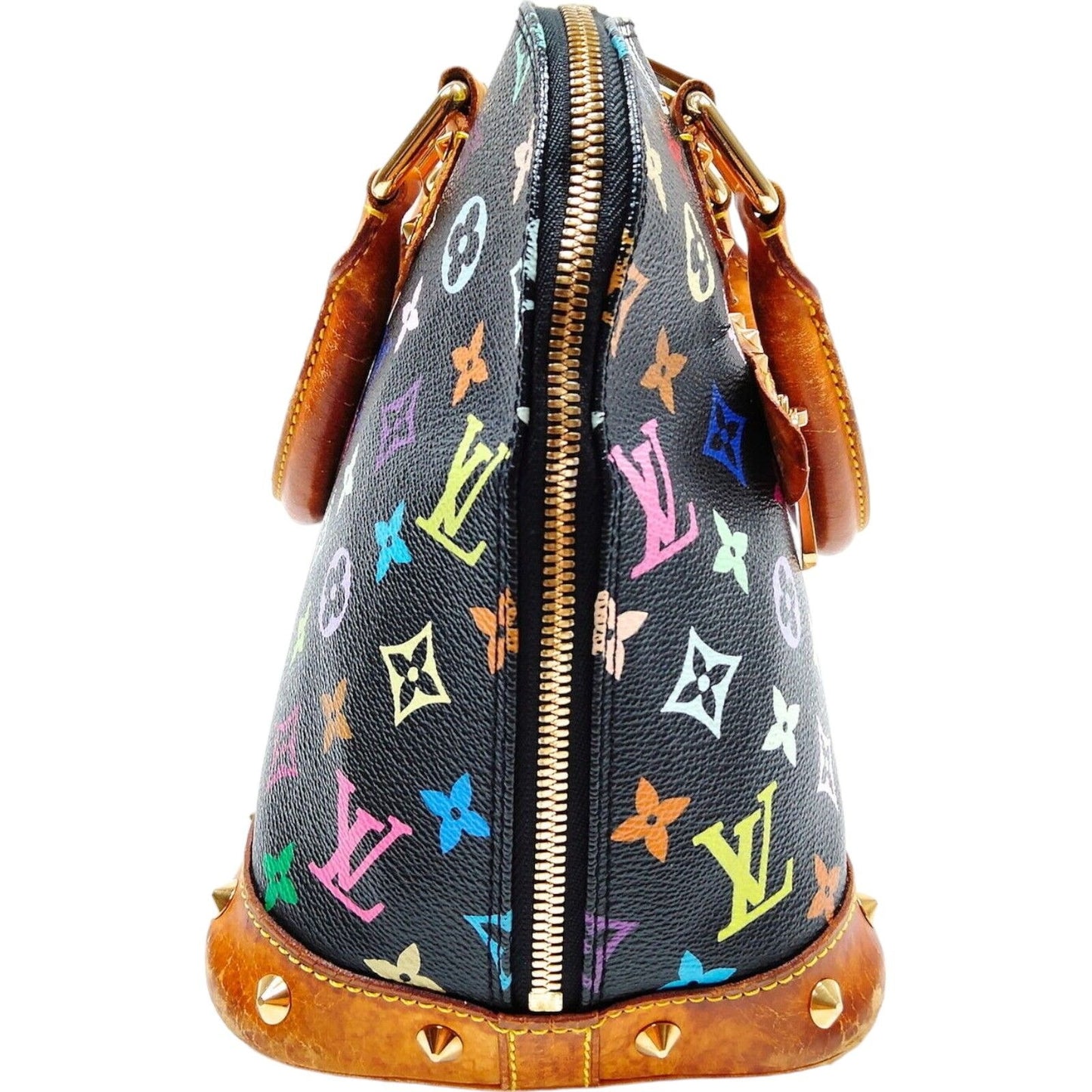 890528Y (S6) Louis Vuitton Satchel Bag Alma PM Noir Black Monogram Multicolor