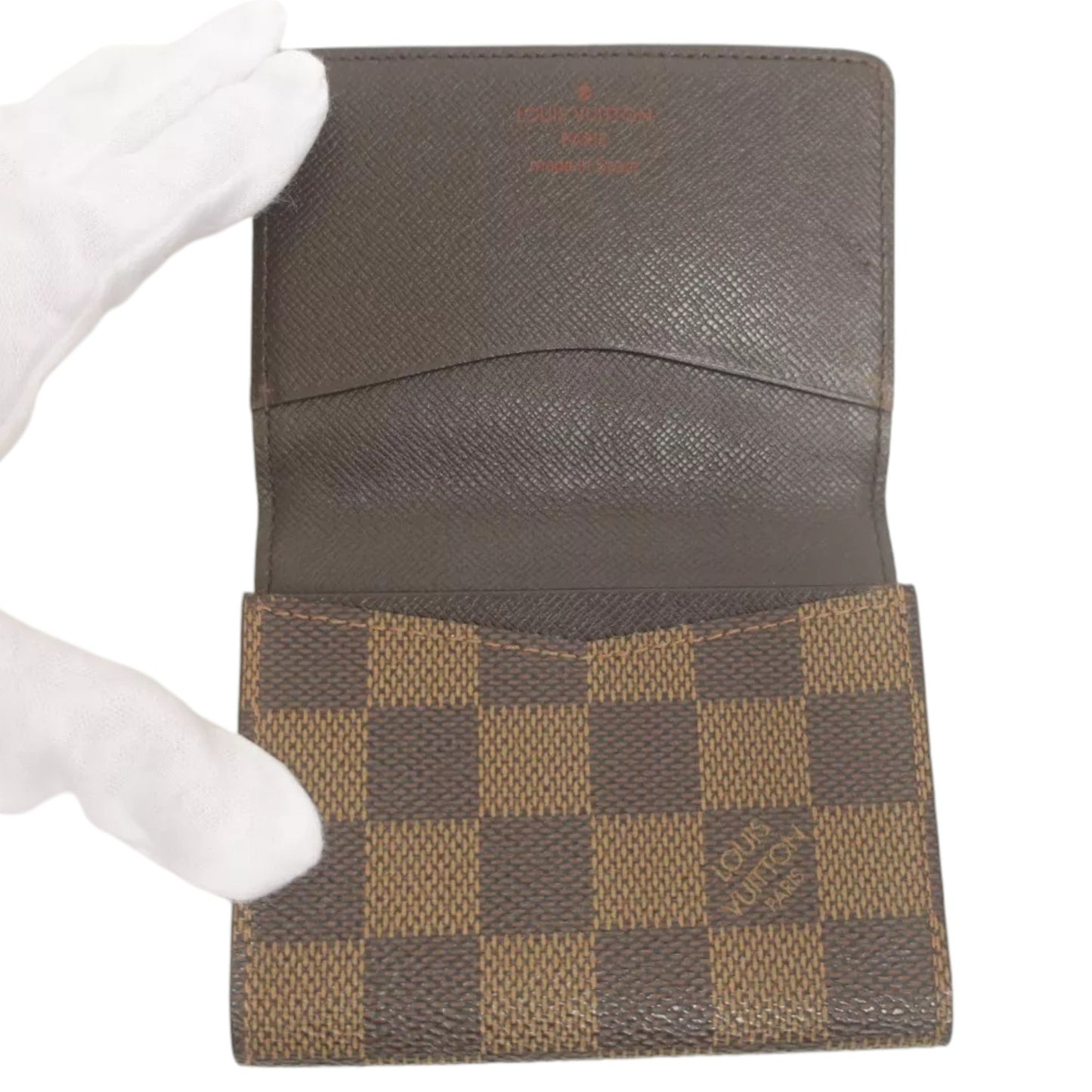 134216AP (G3) Louis Vuitton Wallet Card Case Brown Damier Ebene