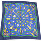 (S2) Hermes Scarf Carre 90 Blue Silk 100%