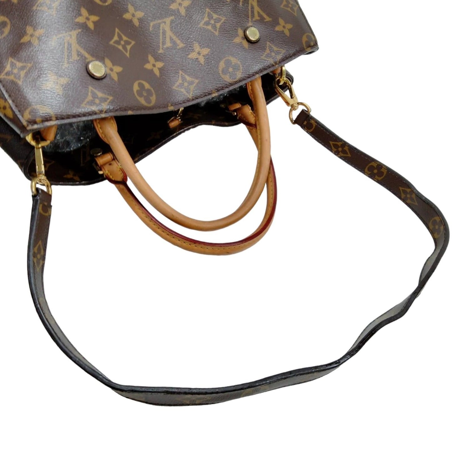 489845AL (S6) Louis Vuitton Crossbody Bag Montaigne MM Brown Monogram