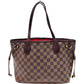 497509AL (S6) Louis Vuitton Tote Bag Neverfull PM Brown Damier