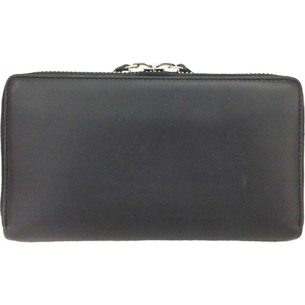 554203Y (S3) Balenciaga Wallet Long Pepper Continental Black Leather