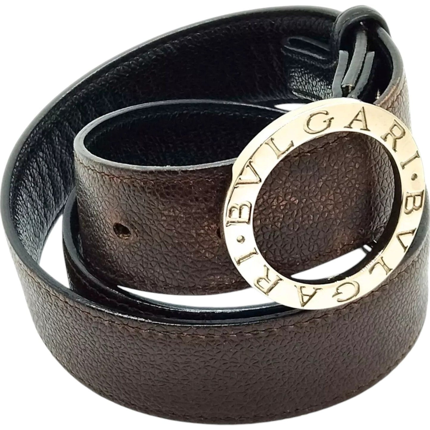 432198AR (S2) Bvlgari Belt Brown Leather