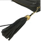 (EH) Chanel Shoulder Bag Quilted Matelasse CC Fringe Chain Black Lambskin