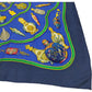 (S2) Hermes Scarf Carre 90 Blue Silk 100%