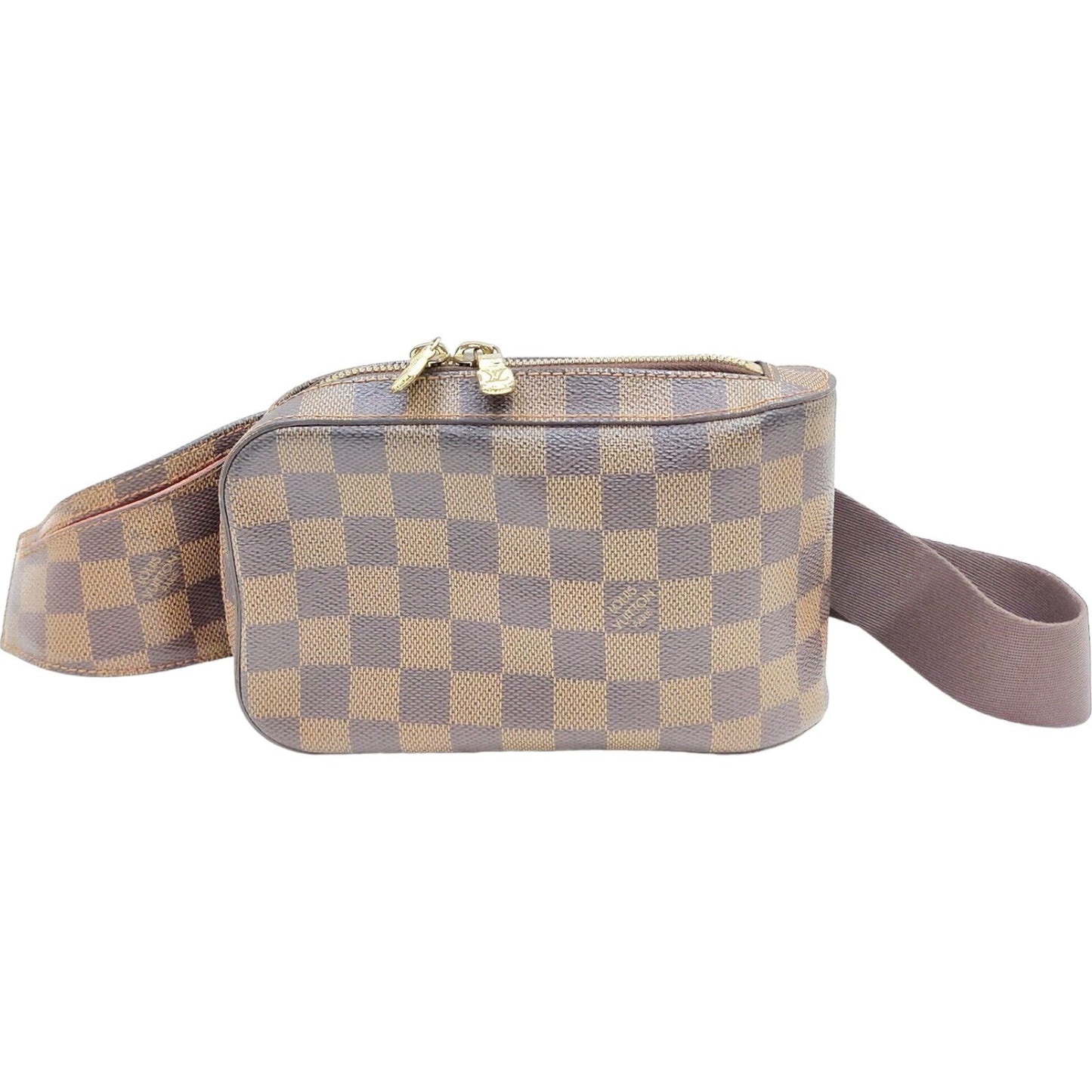 (S6) Louis Vuitton Shoulder Bag Geronimos Ebene Brown Damier