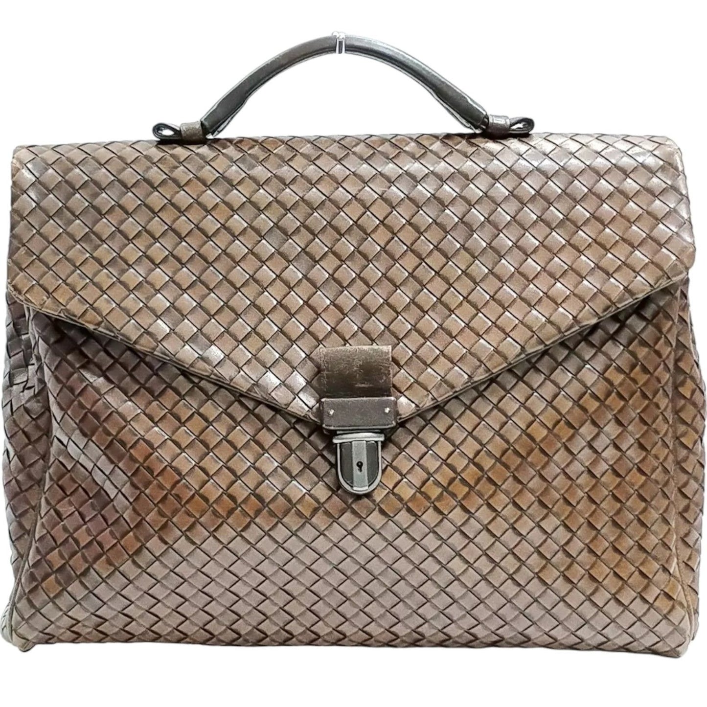 805432AK (S6) Bottega Veneta Brief Case Brown Leather