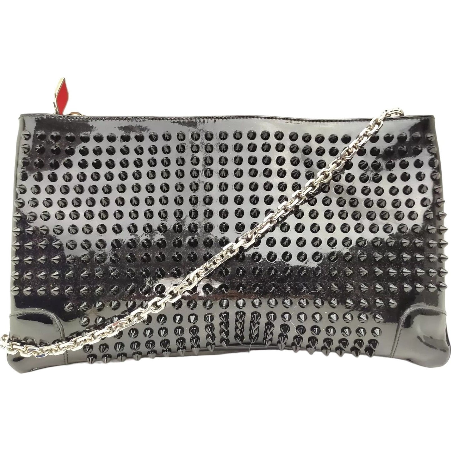 116461AM (S6) Christian Louboutin Shoulder Bag Black Enamel