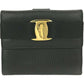 347129T (S1) Salvatore Ferragamo Wallet Vara Embossed Black Leather