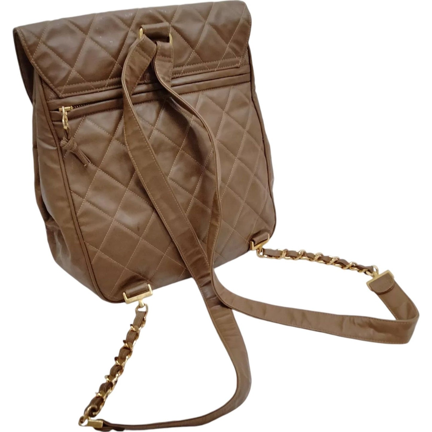 2831745AU (EH) Chanel Backpack Bag Brown Leather w/Bracelet