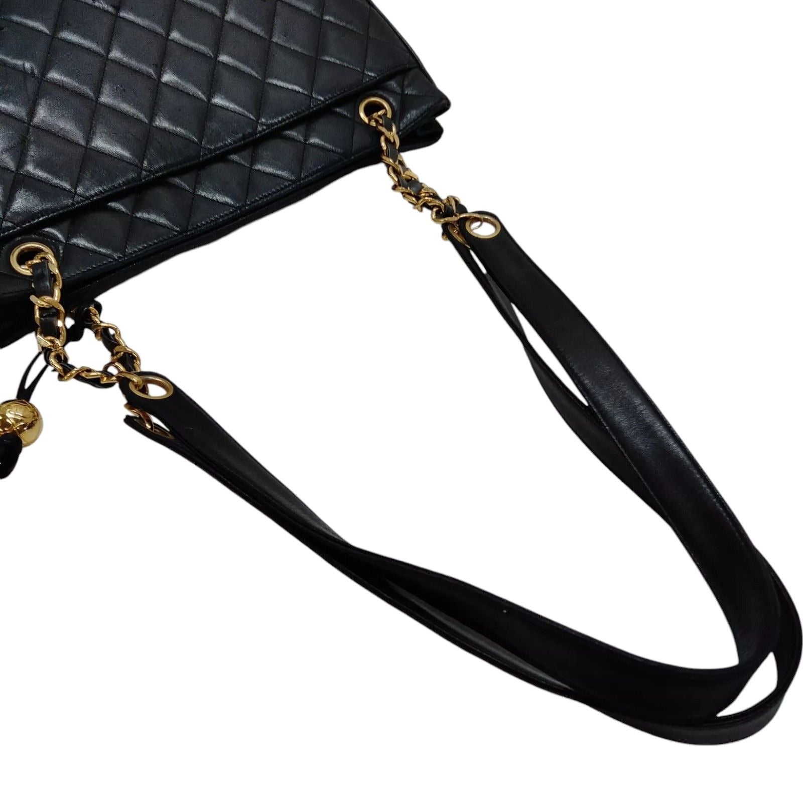 283587AZ (X6) Chanel Shoulder Bag Black Lamb Skin