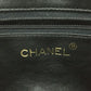 (EH) Chanel Shoulder Bag Quilted Matelasse CC Fringe Chain Black Lambskin