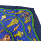 (S2) Hermes Scarf Carre 90 Blue Silk 100%