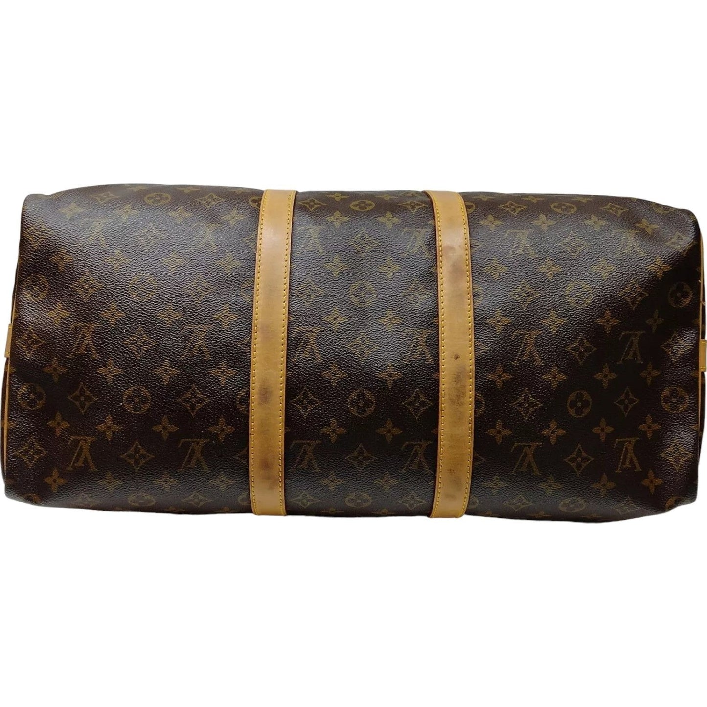 639555AL (S6) Louis Vuitton Travel Bag Keepall Bandouliere 50 Brown Monogram