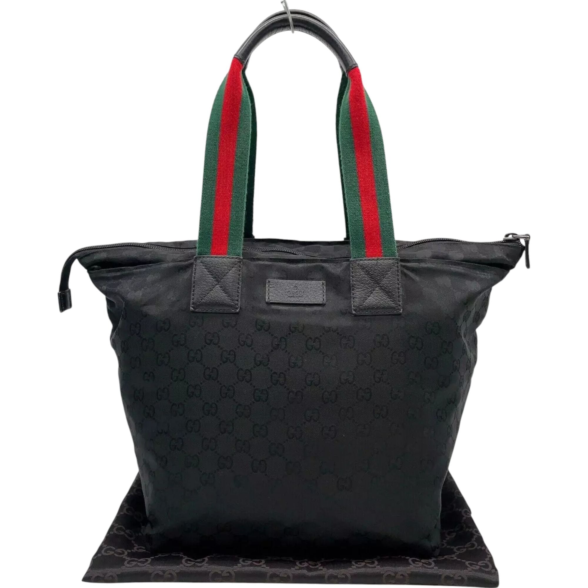 519283AY (X2) Gucci Shoulder Bag Sherry Line Black PVC w/Dustbag