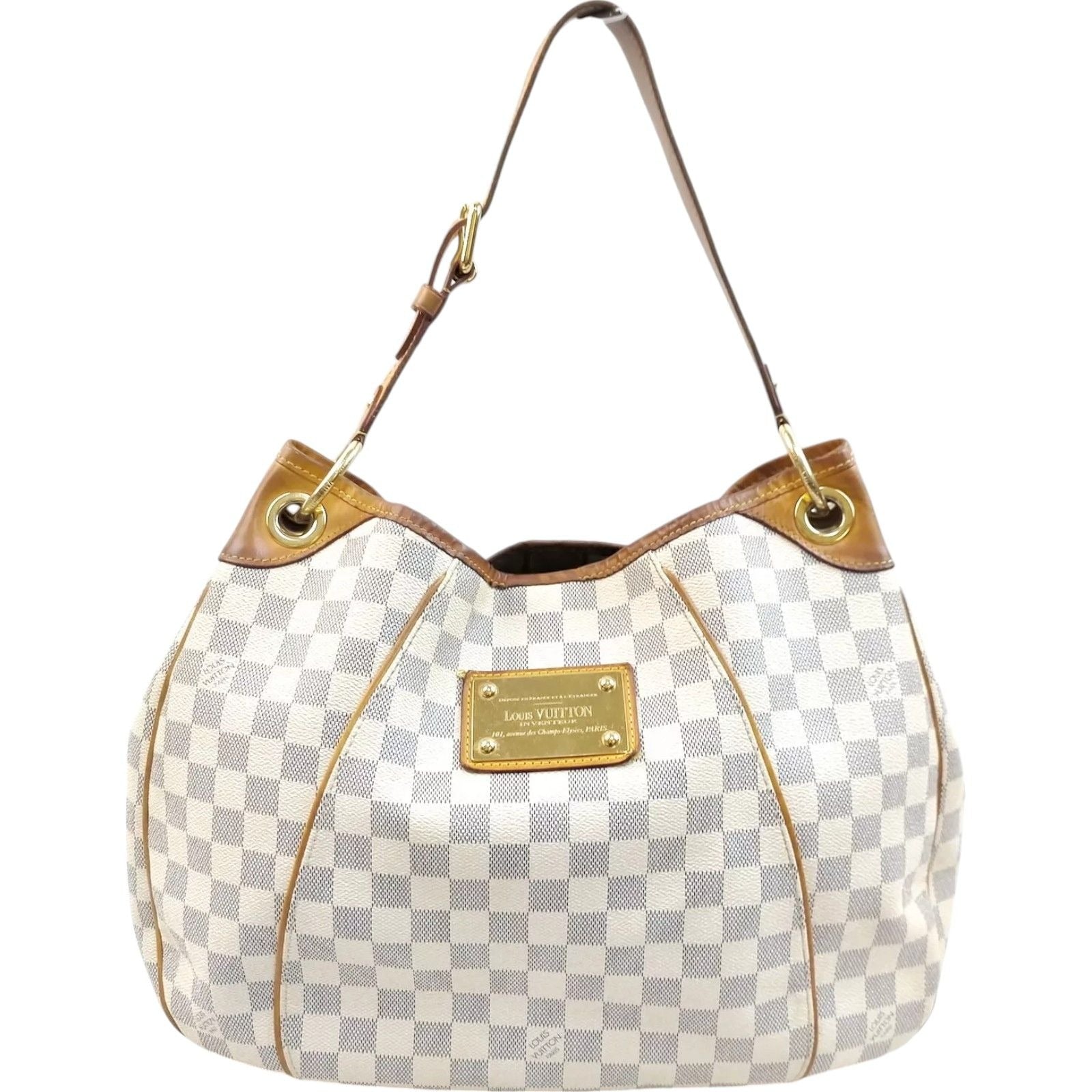 038554AW (X6) Louis Vuitton Shoulder Bag Galliera PM White Damier Azur