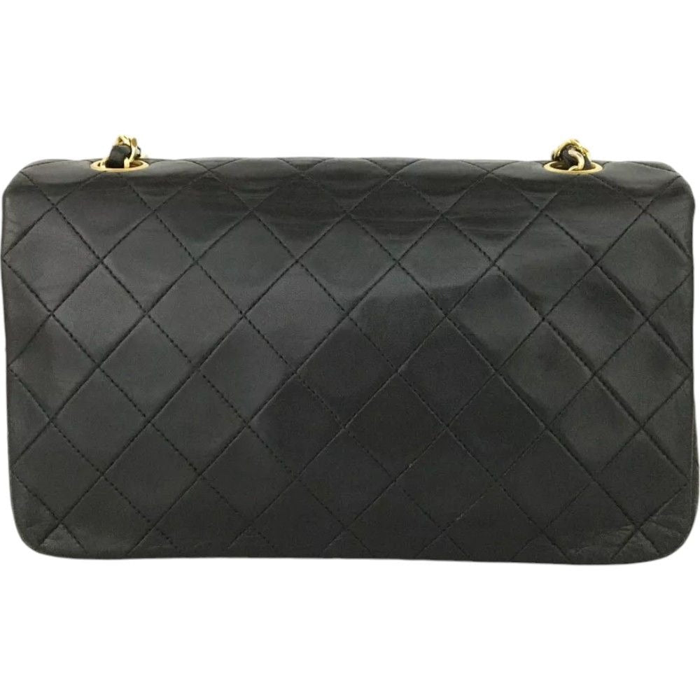 8792107BB (X6) Chanel Shoulder Bag Matelasse CC Black Lambskin