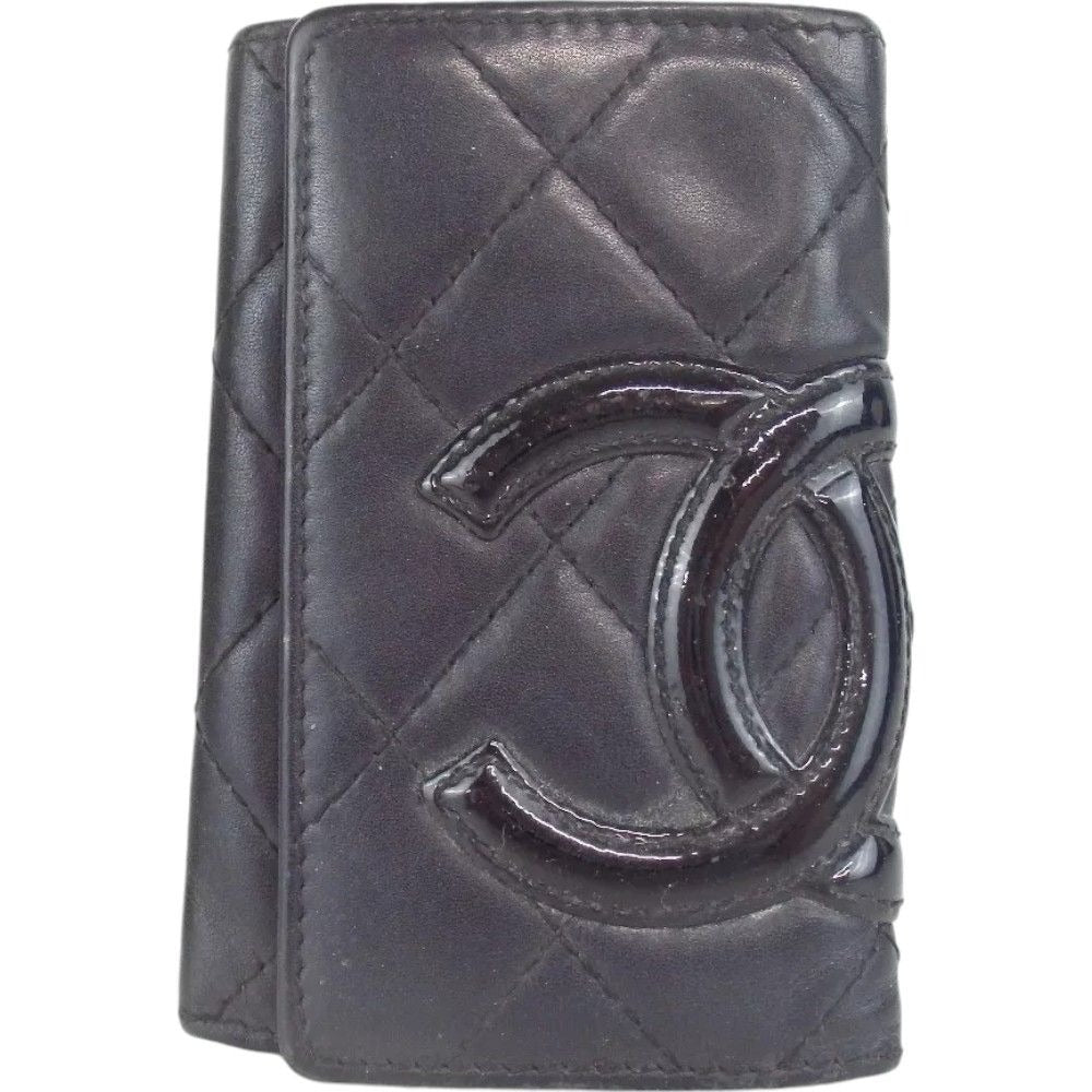 598150AV (S1) Chanel Key Case Cambon Line Black Leather