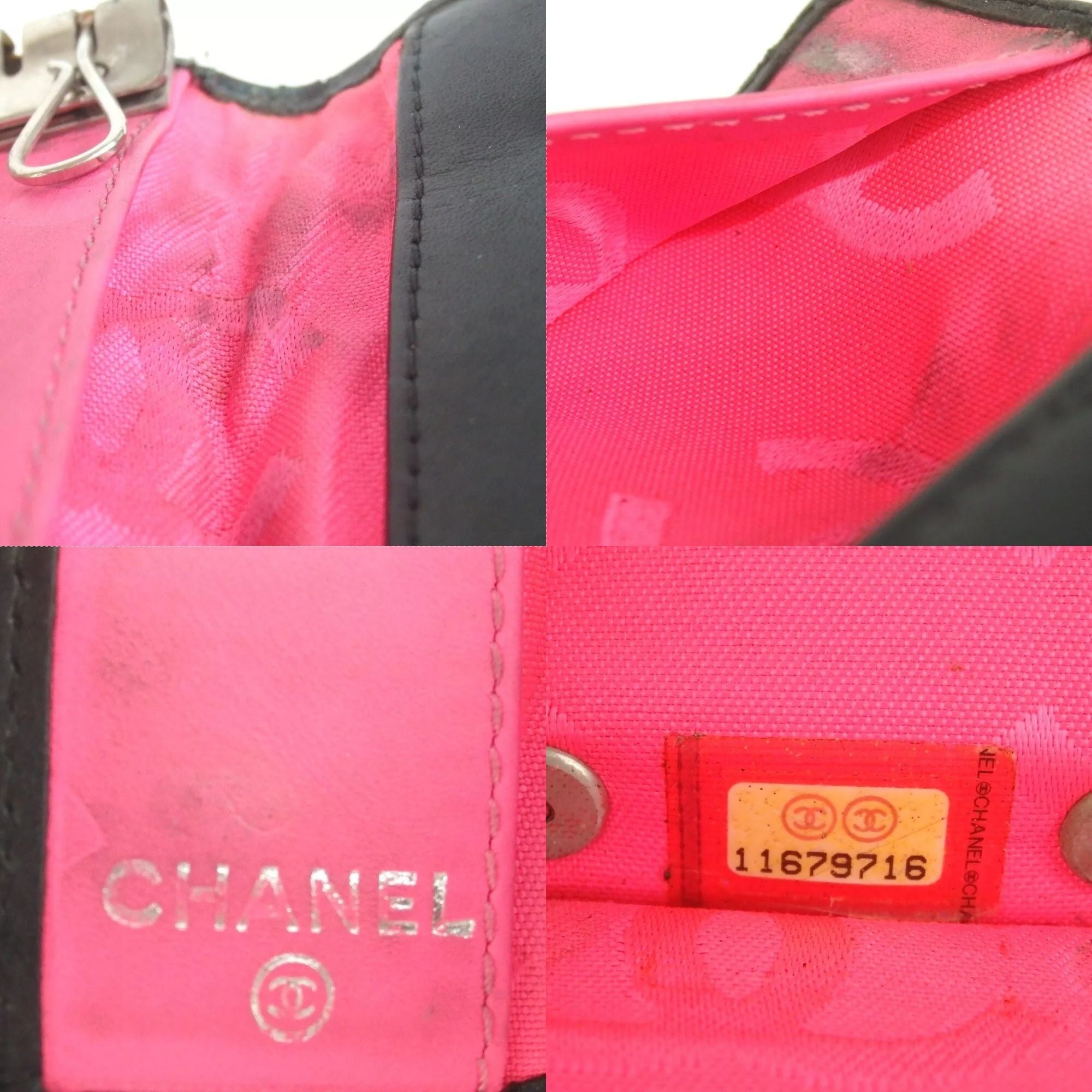 598150AV (S1) Chanel Key Case Cambon Line Black Leather