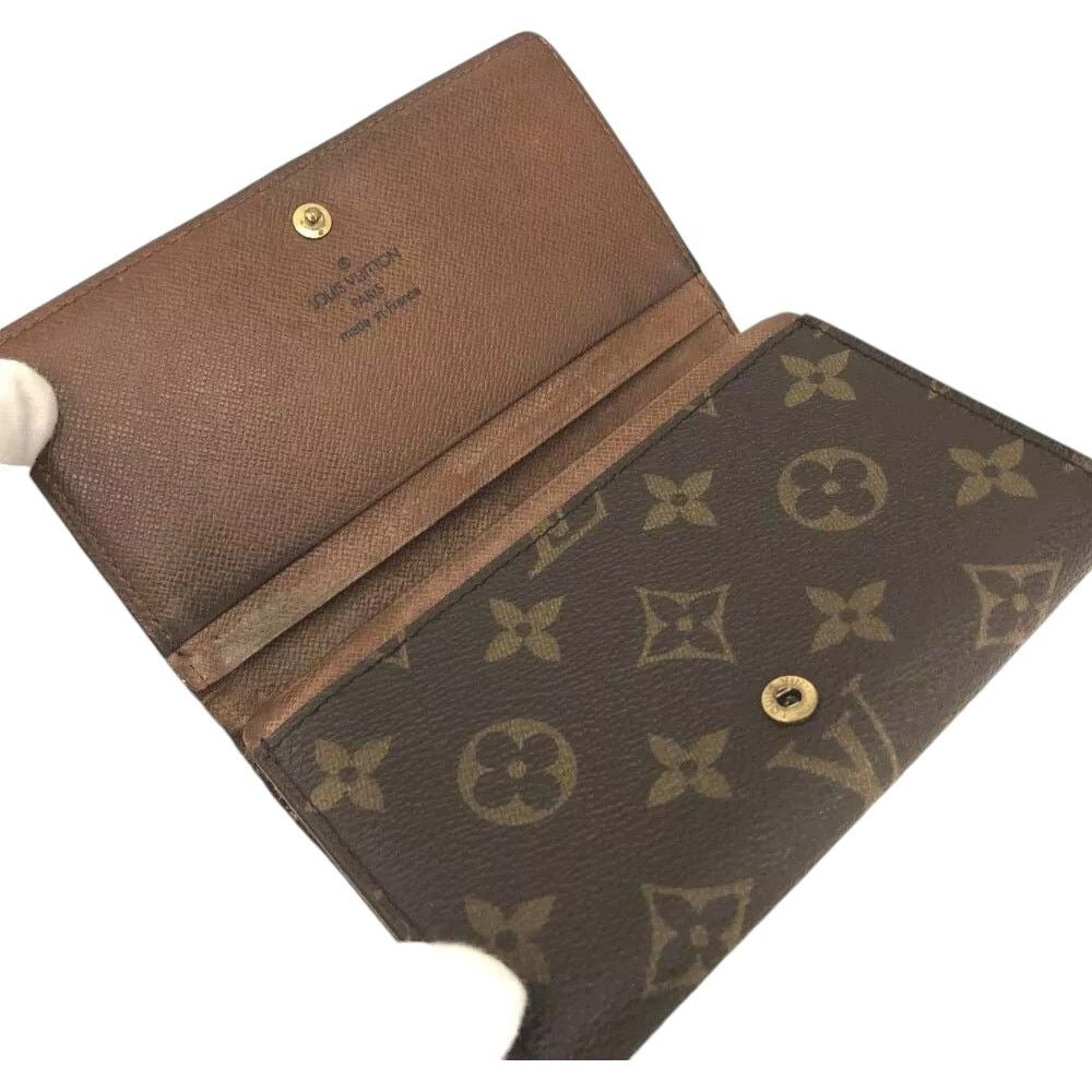 300147AZ (L1) Louis Vuitton Wallet Porte Monnaie Billets Tresor Brown Monogram