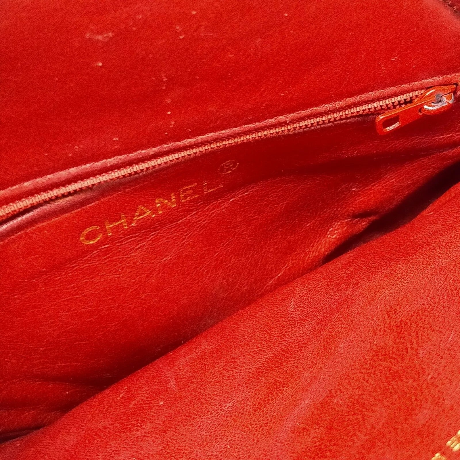 995459AU (S6) Chanel Crossbody Bag Red Lamb Skin