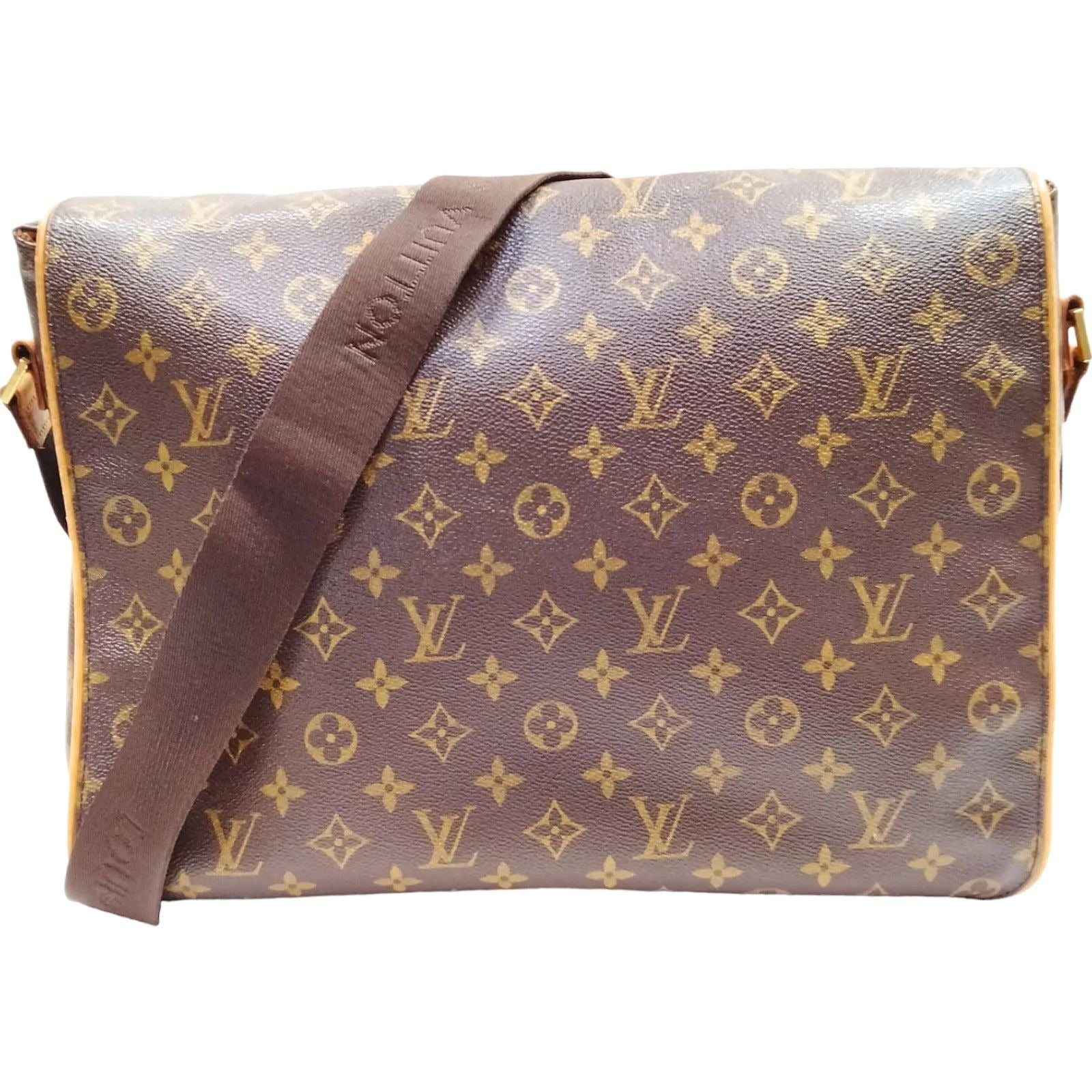 161427AO (S6) Louis Vuitton Crossbody Bag Abbess Brown Monogram