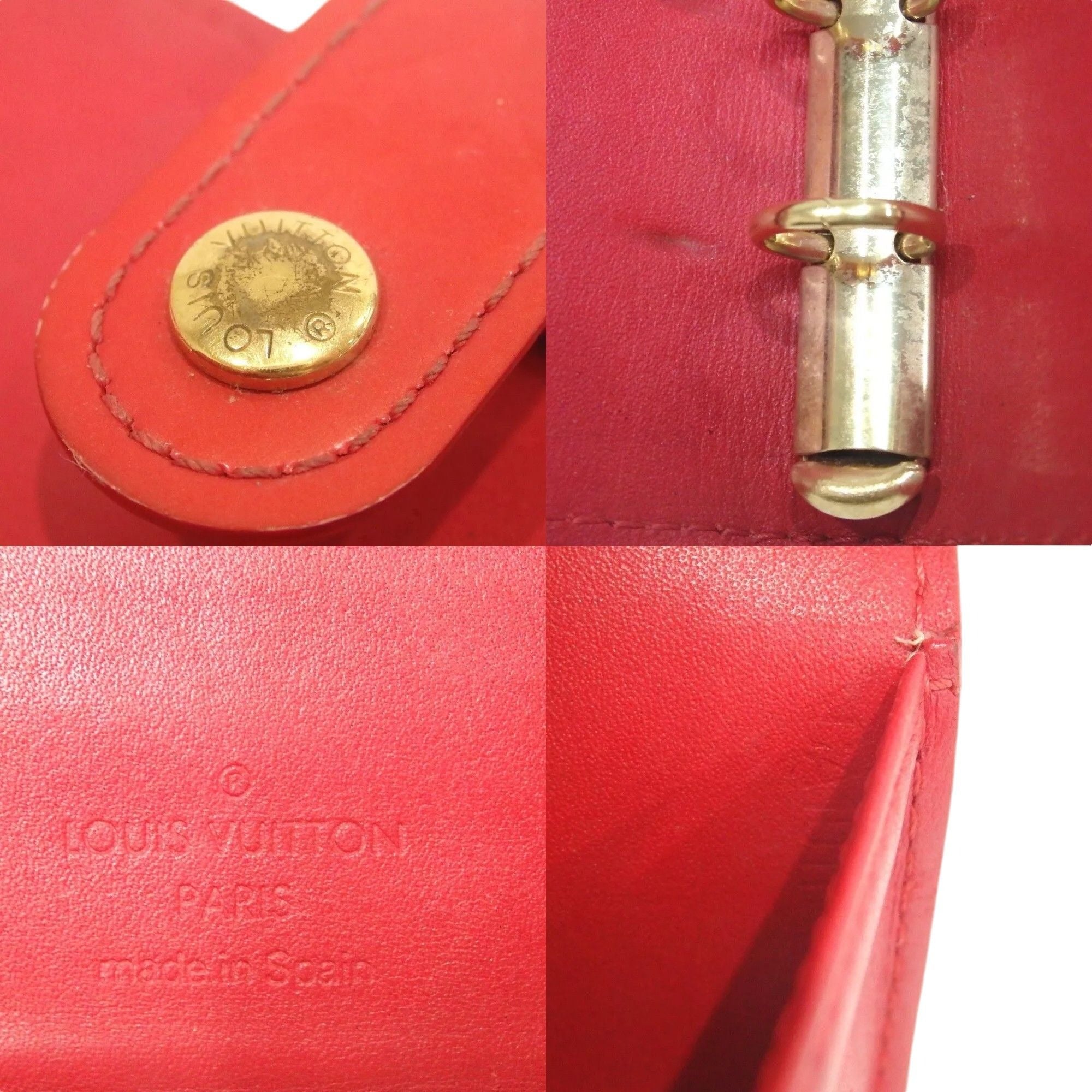 196171AV (K1) Louis Vuitton Notebook Cover Agenda PM Red Monogram Vernis