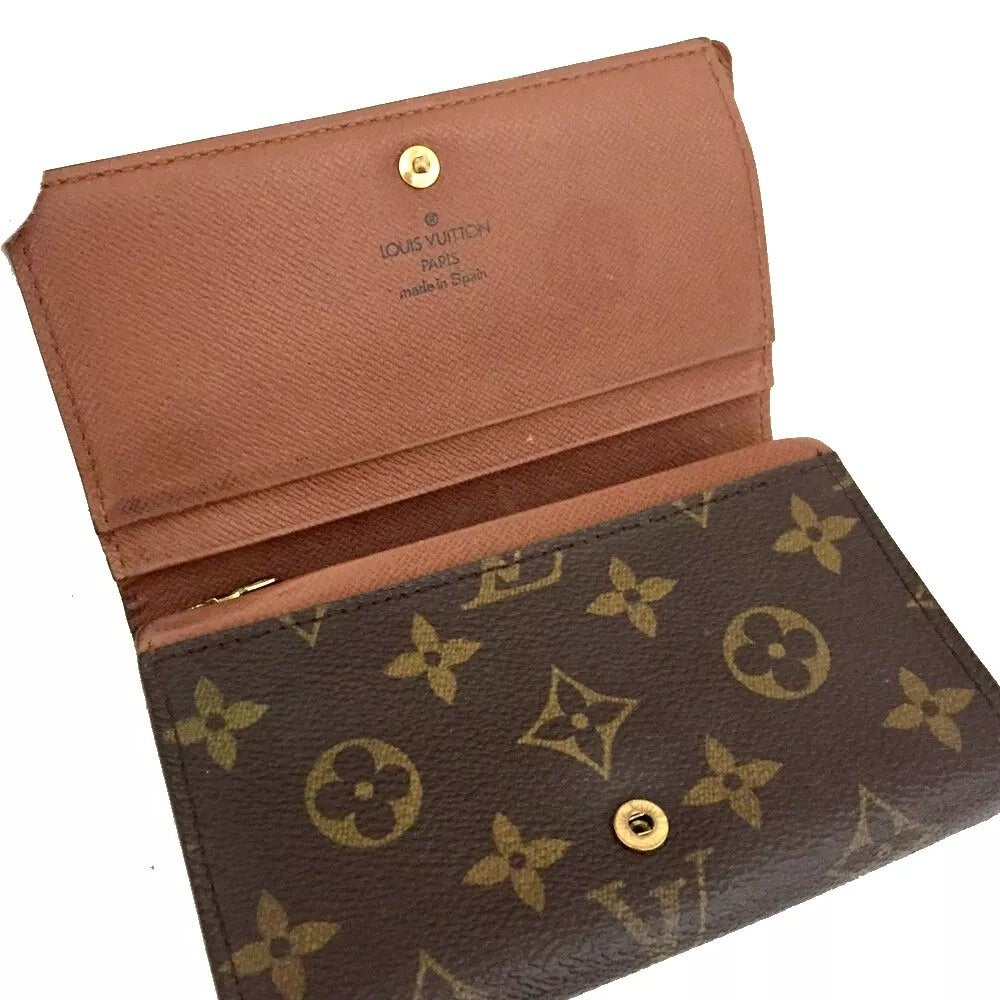 796161AR (C1) Louis Vuitton Wallet Porte Monnaie Billets Tresor Brown Monogram