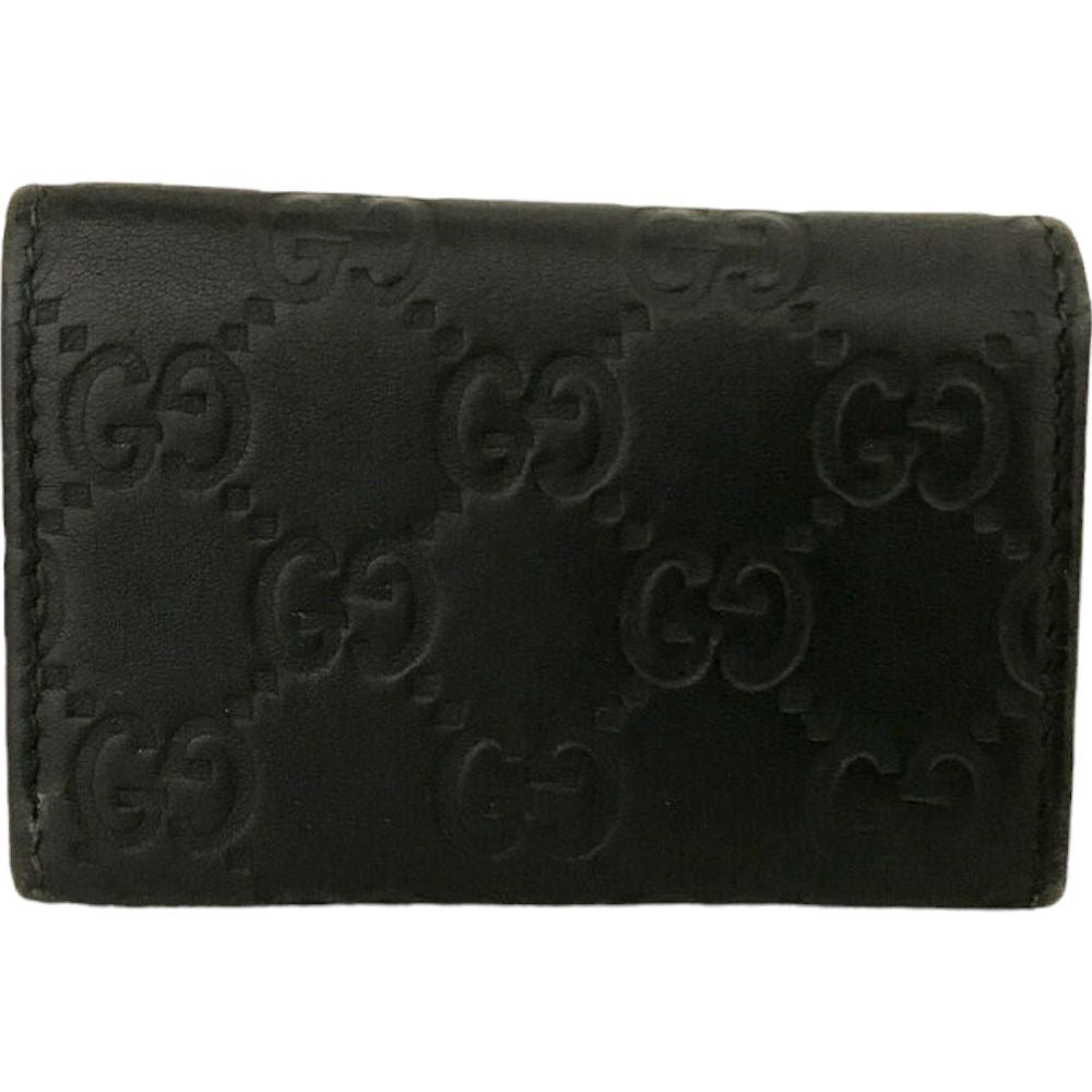 446151X (S2) Gucci Key Case 6 Ring Black PVC Leather