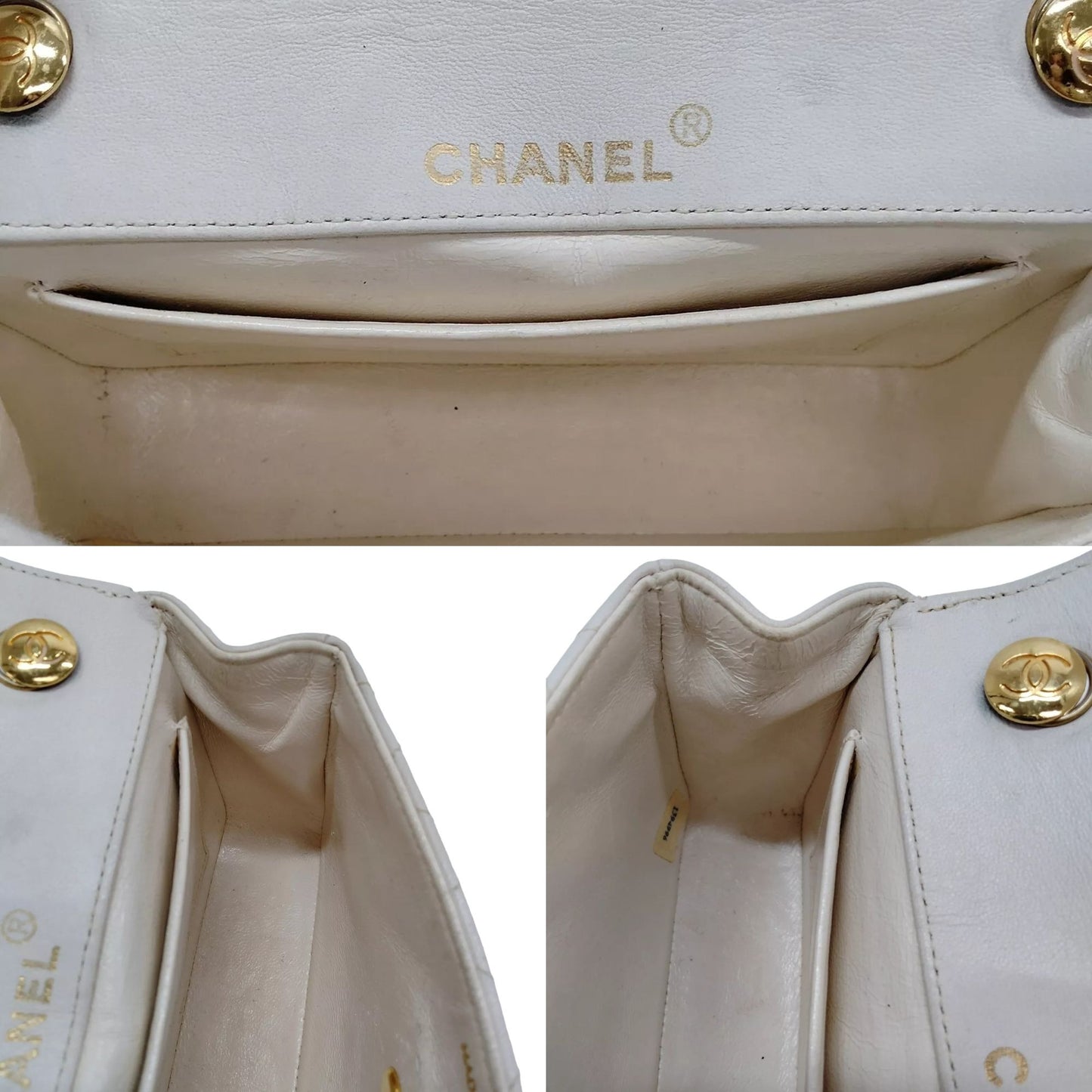 9191605AK (S6) Chanel Crossbody Bag Matelasse White Lambskin