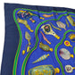 (S2) Hermes Scarf Carre 90 Blue Silk 100%