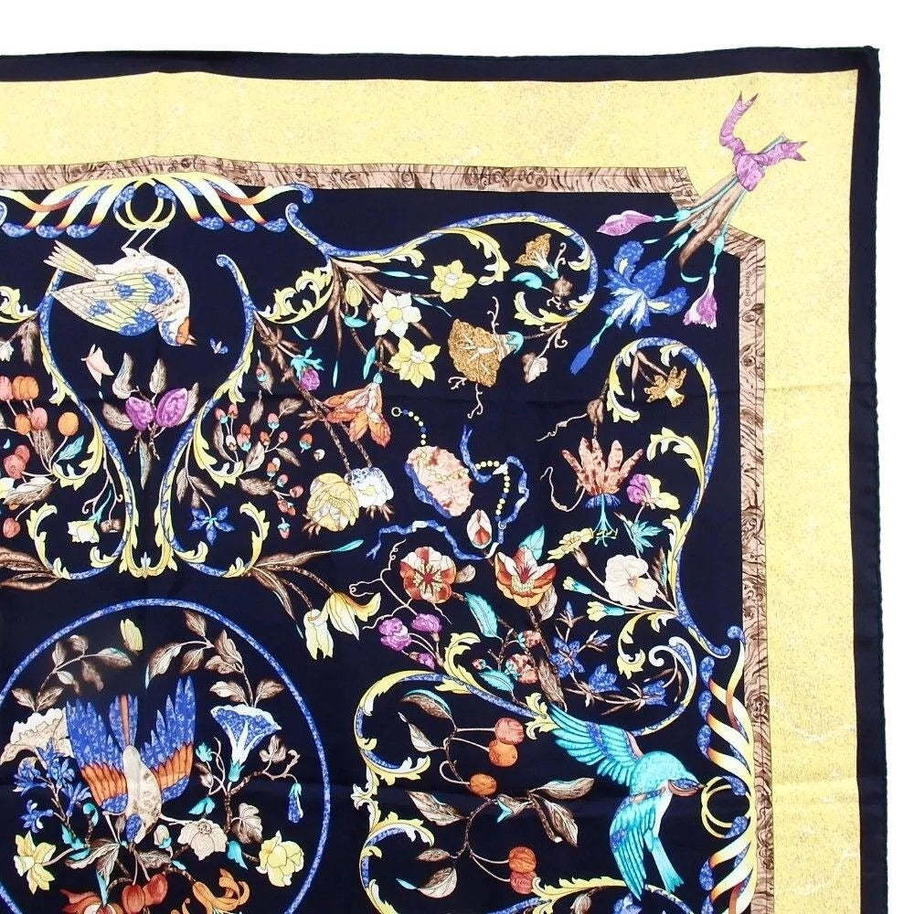 534181AL (S2) Hermes Scarf Carre 90 Pierres d' Orient et d' Occident Multicolor Silk