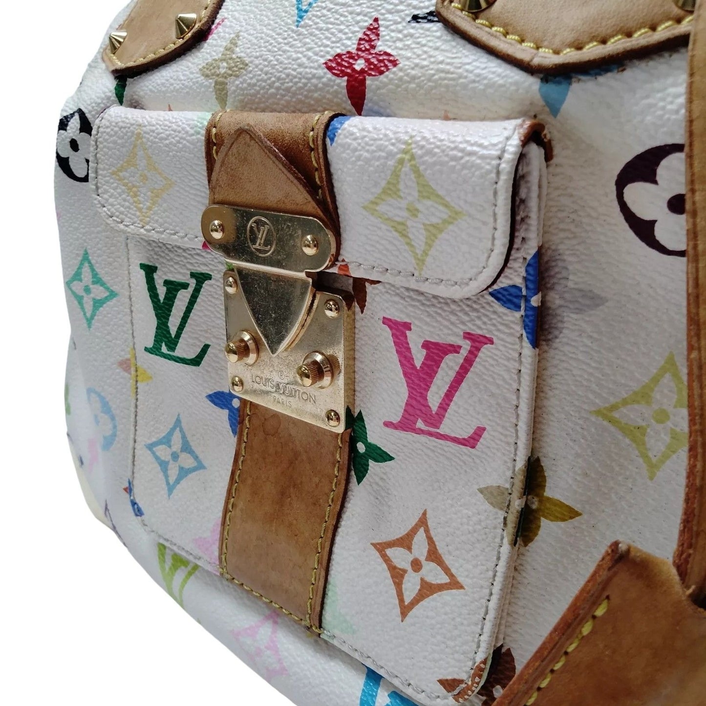 507653AL (S6) Louis Vuitton Satchel Speedy 30 Monogram Multicolor