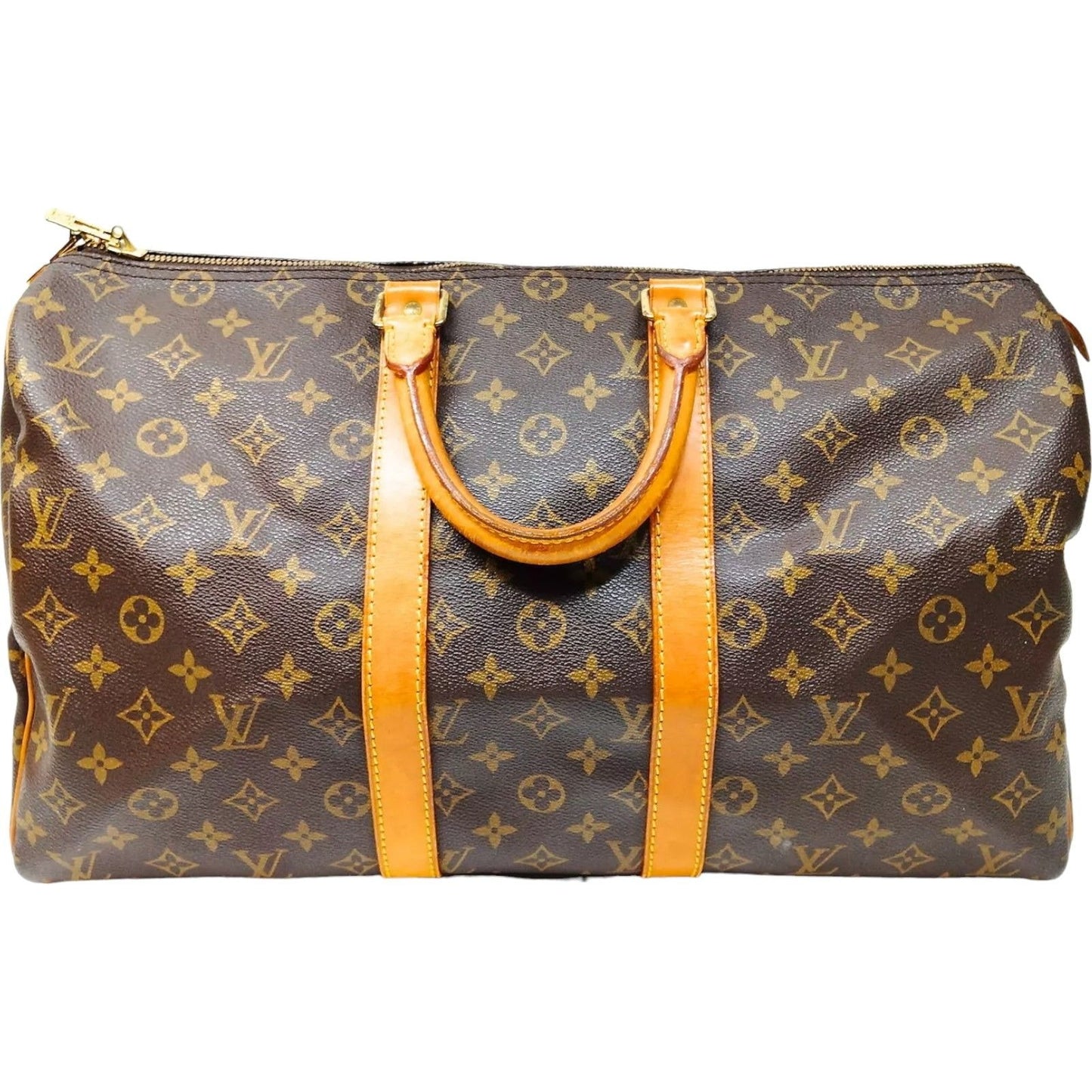 795416AL (S6) Louis Vuitton Travel Bag Keepall 45 Brown Monogram