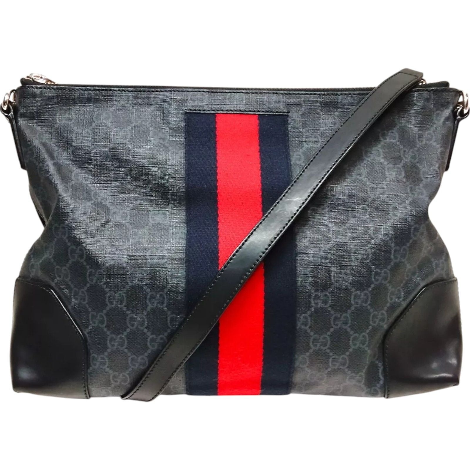 712420BB (X6) Gucci Crossbody Bag Sherry Line Black PVC