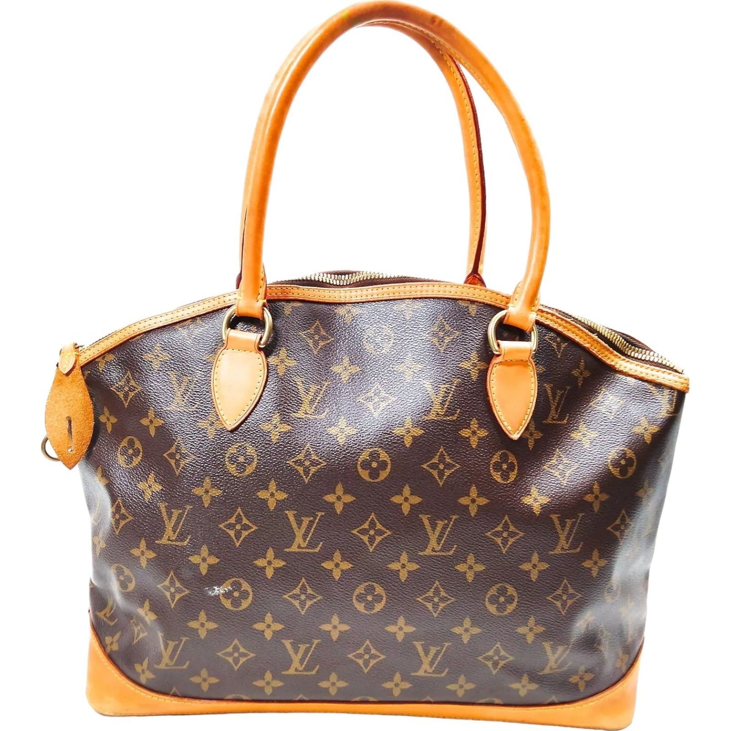 387410AL (S6) Louis Vuitton Hand Bag Lockit Horizontal Brown Monogram