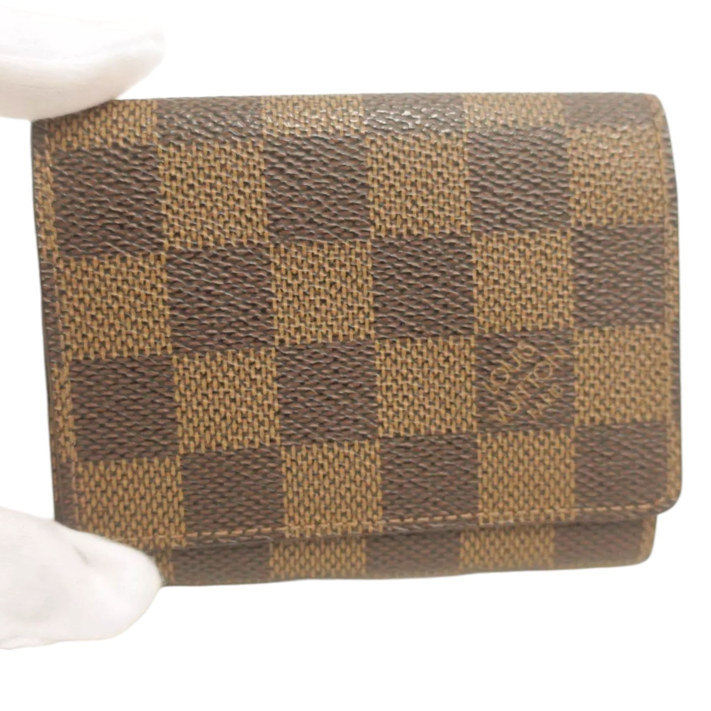 134216AP (G3) Louis Vuitton Wallet Card Case Brown Damier Ebene