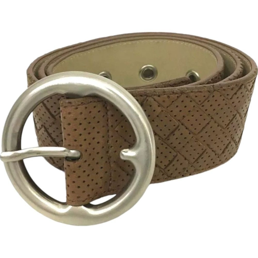 687180AR (S2) Bottega Veneta Belt Intrecciato 75m Brown Leather