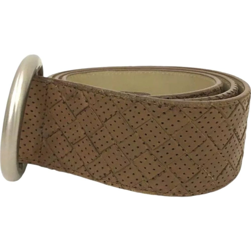 687180AR (S2) Bottega Veneta Belt Intrecciato 75m Brown Leather