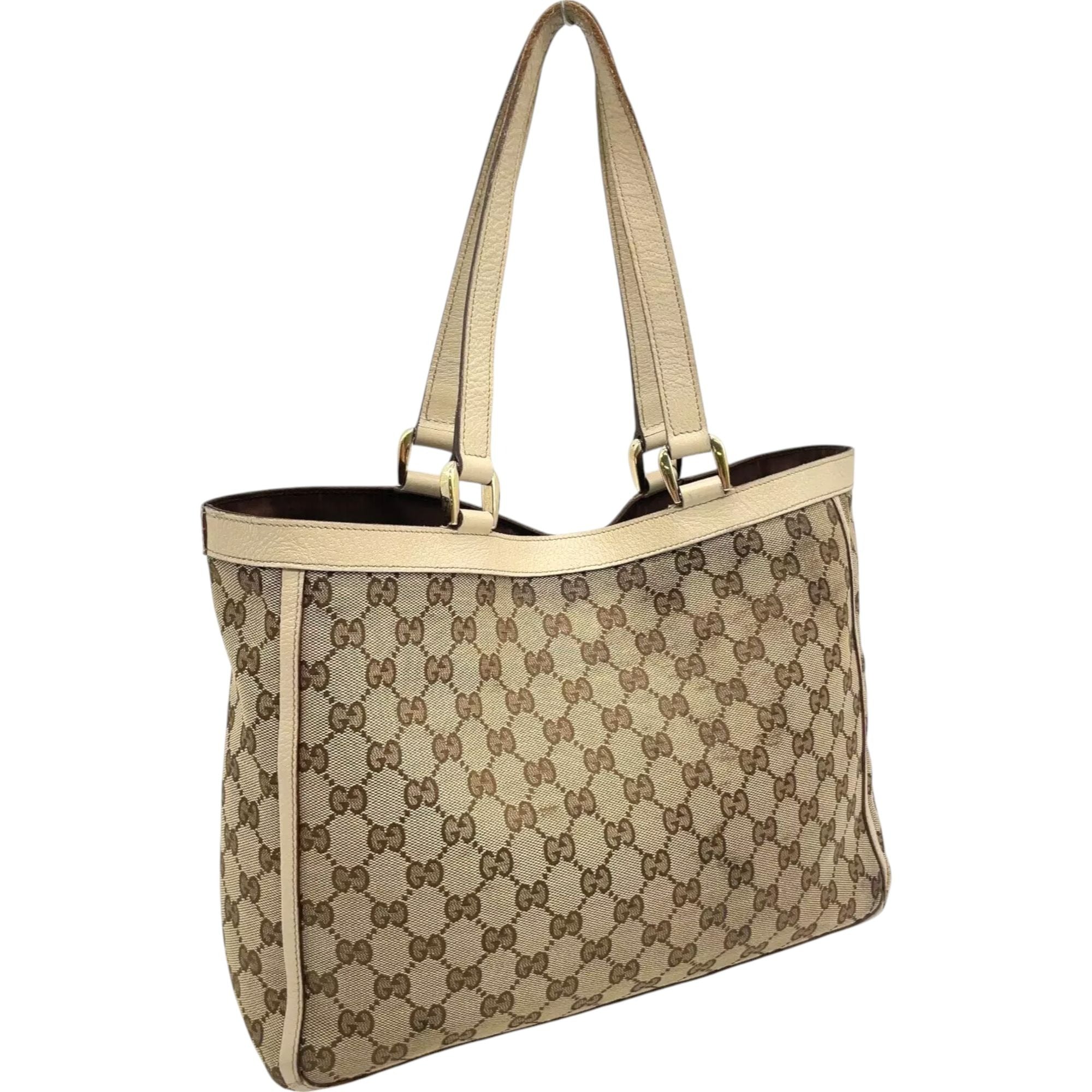 520278AY (L4) Gucci Tote Bag Brown PVC