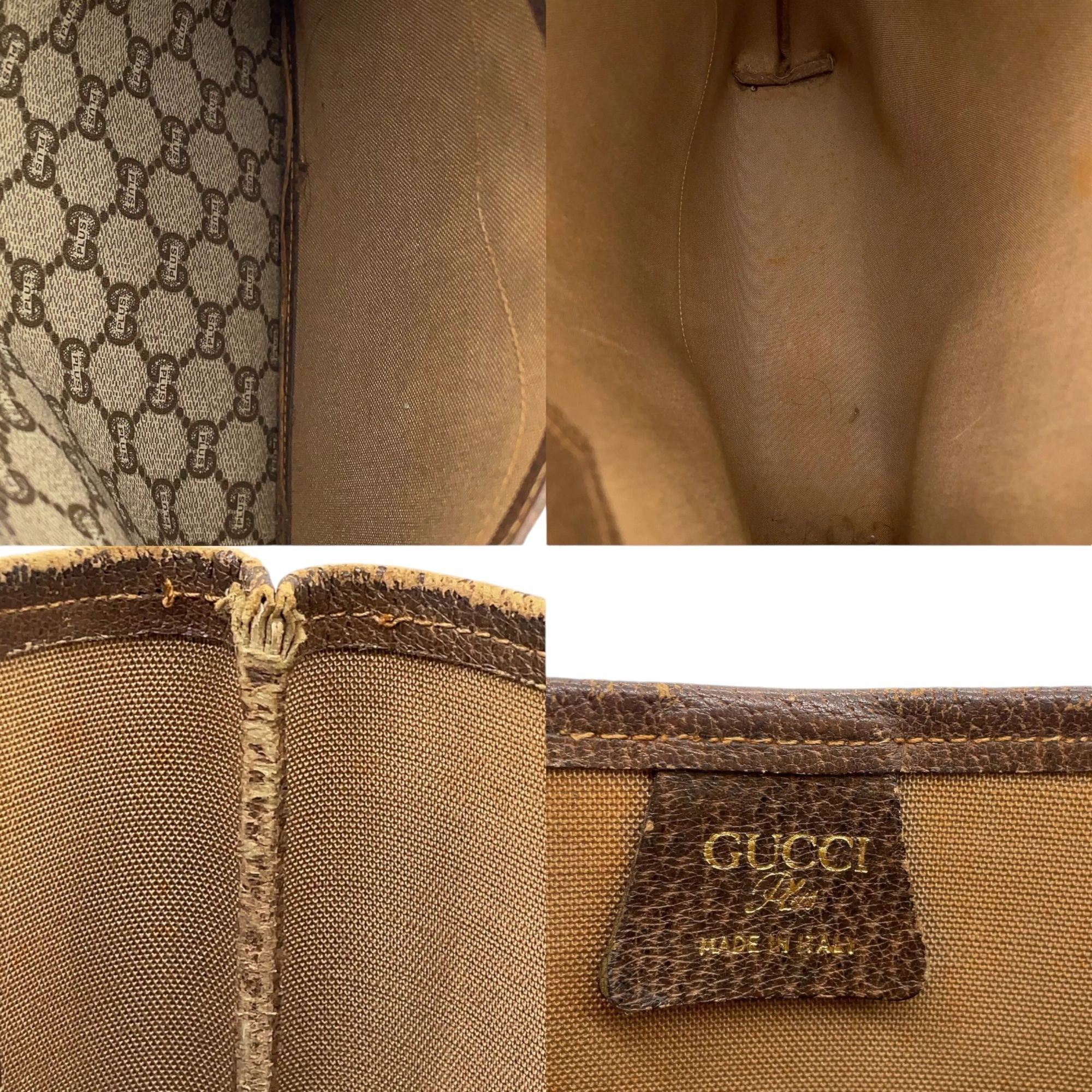 146182AT (V2) Gucci Tote Bag Sherry Line Beige PVC