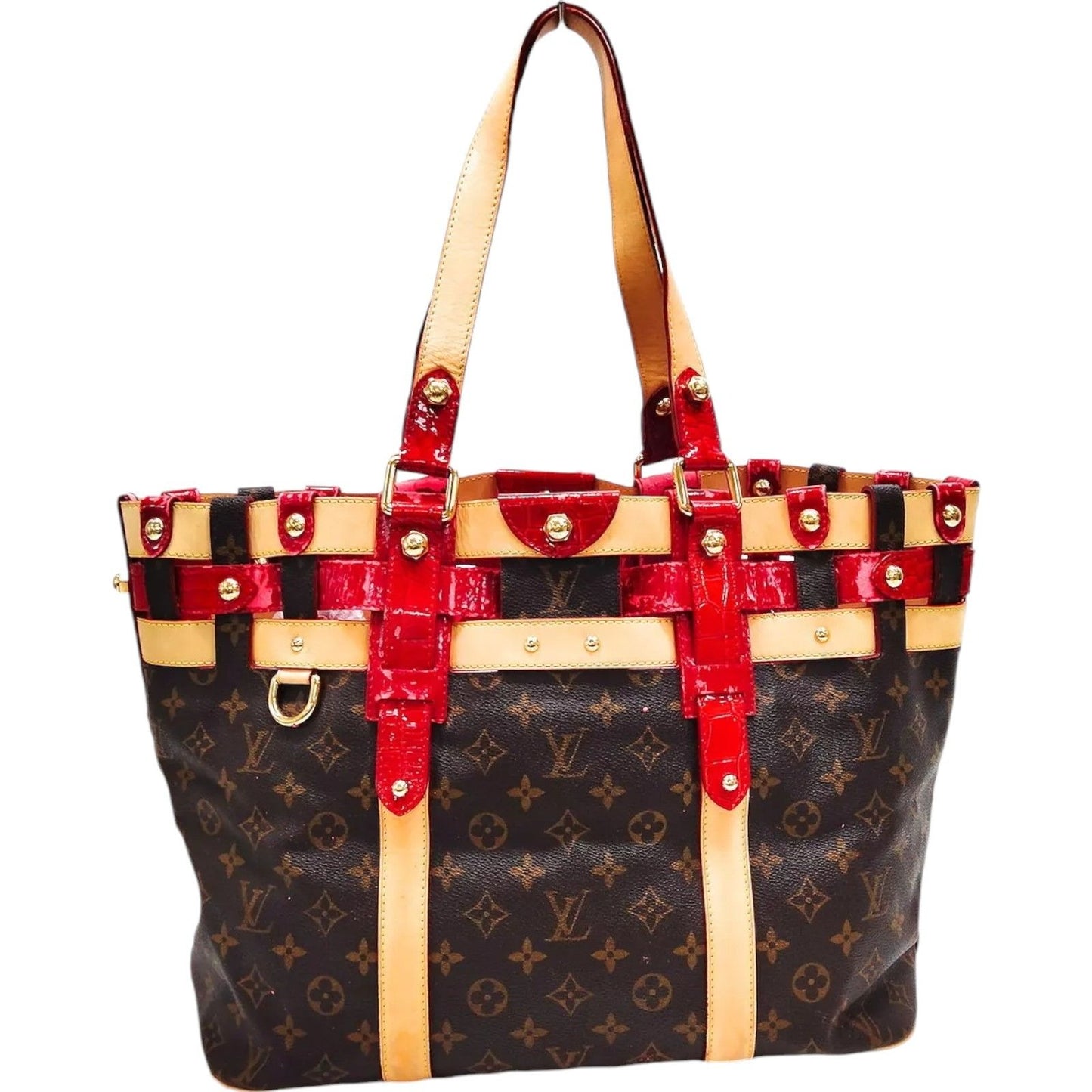 758500AQ (S6) Louis Vuitton Tote Bag Salina MM Brown Monogram Ruby