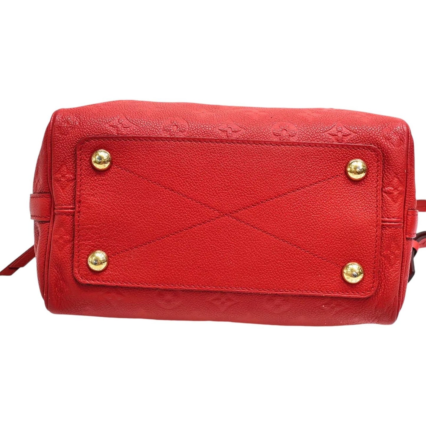 069695AQ (S6) Louis Vuitton Crossbody Bag Speedy 25 Red Monogram Empreinte